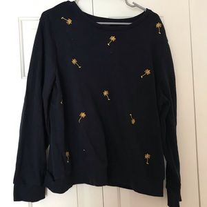 BANANA REPUBLIC PALM TREE SWEATER NAVY XL
